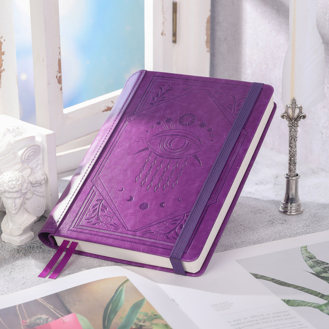 A5 Evil Eye Lined Notebook - Deep Purple