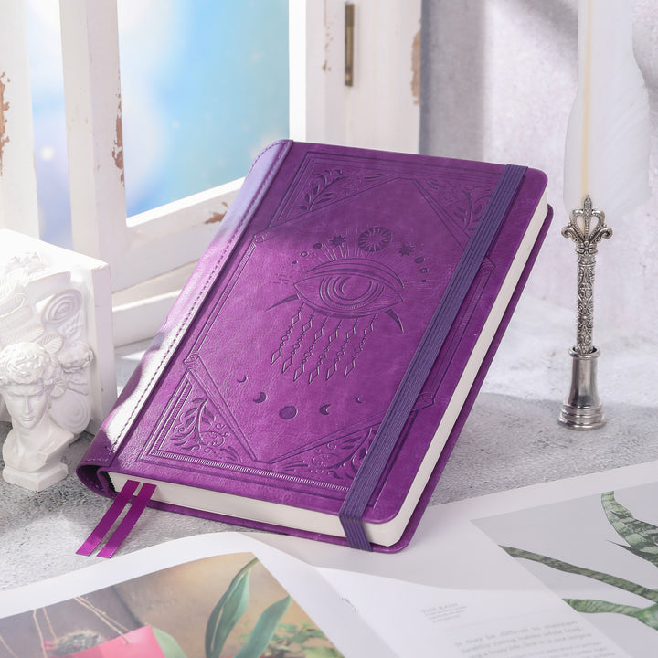 A5 Evil Eye Lined Notebook - Deep Purple