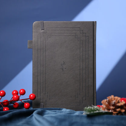 A5 Floral Dot Grid Notebook - Gray