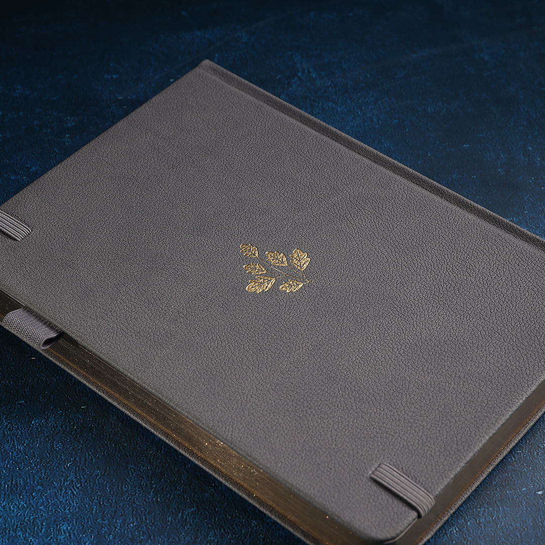A5 Foliage Dot Grid Notebook - Gray