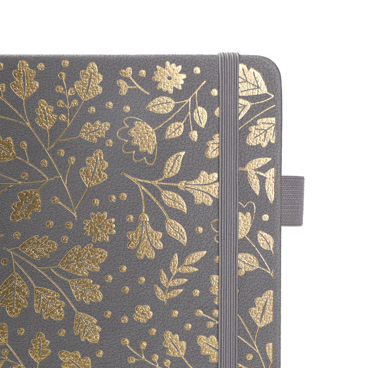 A5 Foliage Dot Grid Notebook - Gray