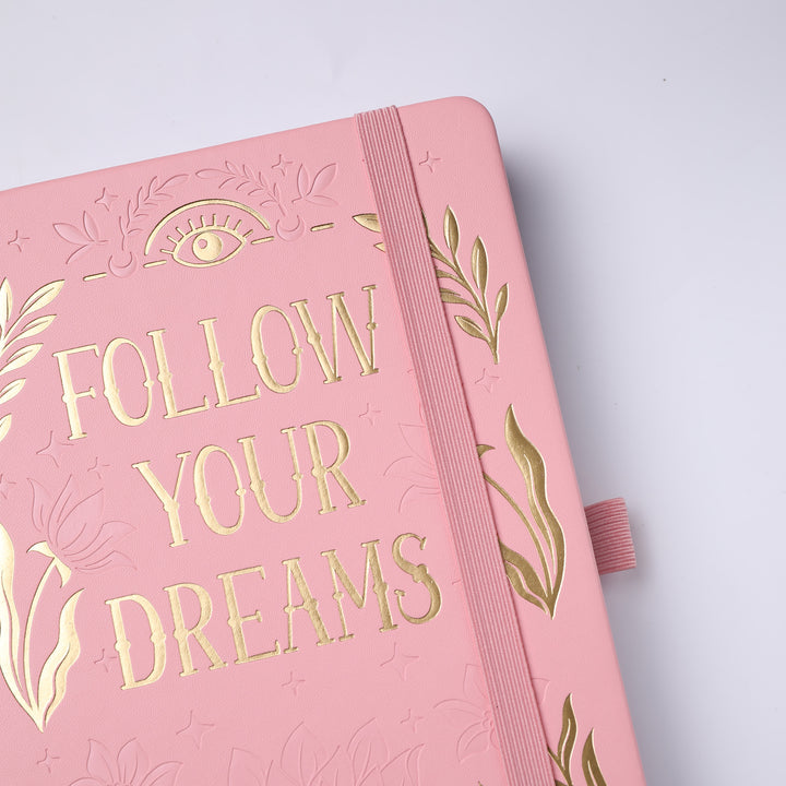 A5 Follow Your Dreams Dot Grid Notebook - Pink