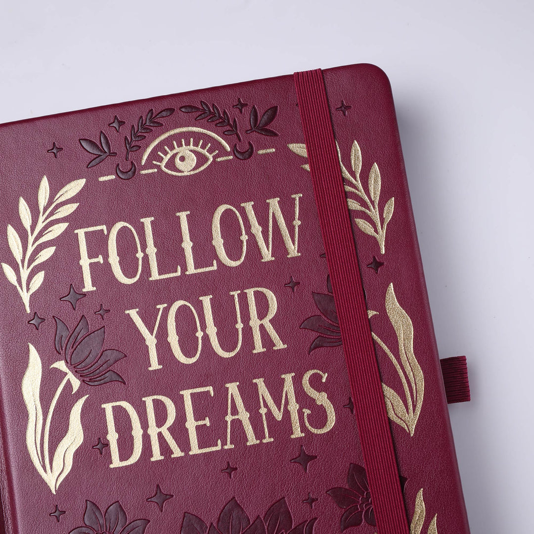 A5 Follow Your Dreams Dot Grid Notebook - Purple