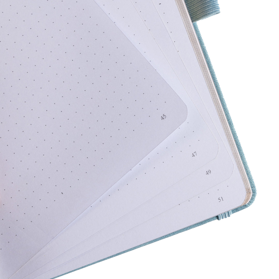 8x8 Square Lotus &amp; Koi Notebook - Light Blue