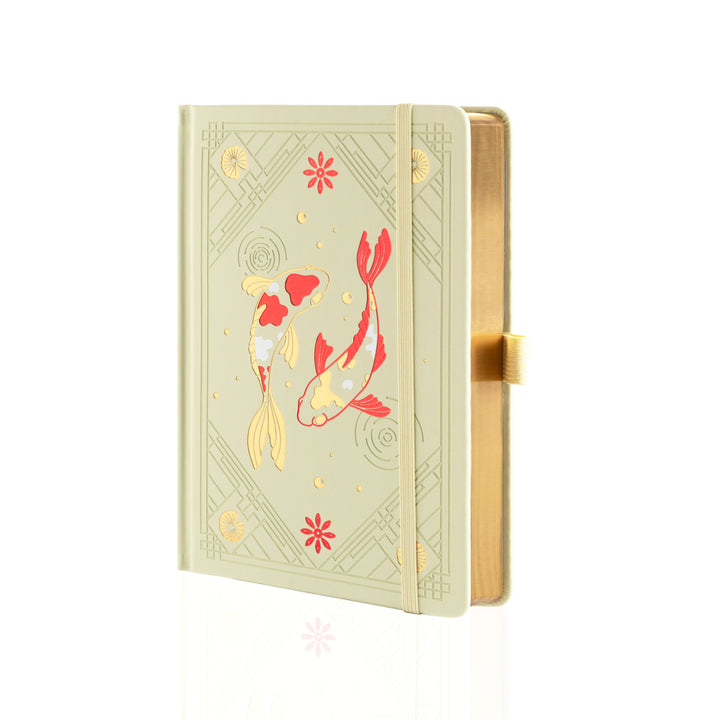 A5 Lotus &amp; Koi Notebook - Light Yellow