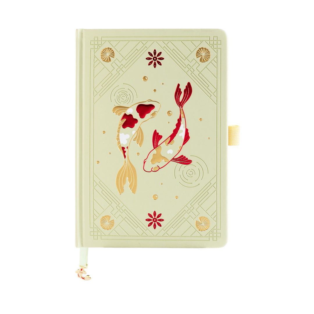 A5 Lotus &amp; Koi Notebook - Light Yellow
