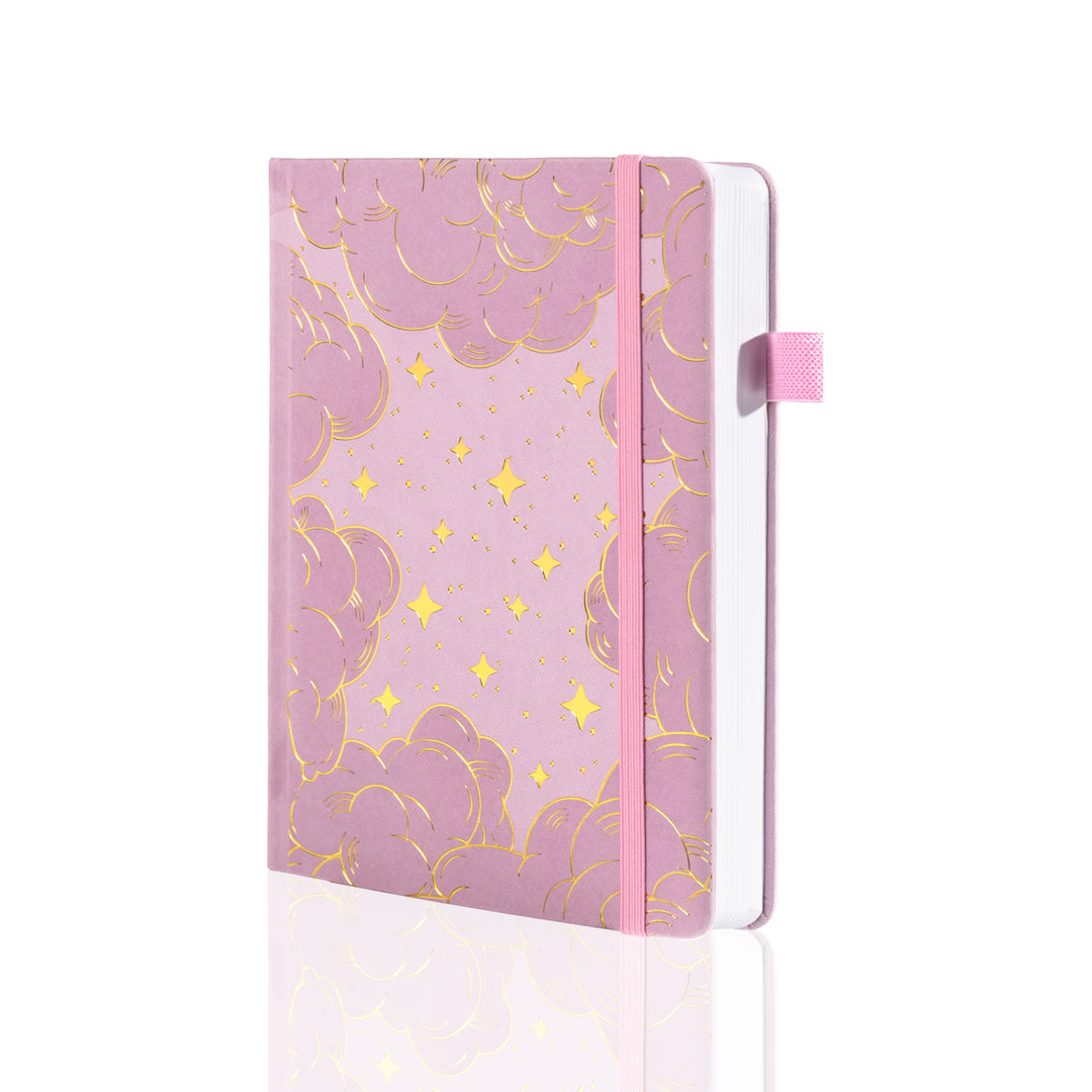 A5 Starry Sky Dot Grid Notebook - Pink Gold/Silver