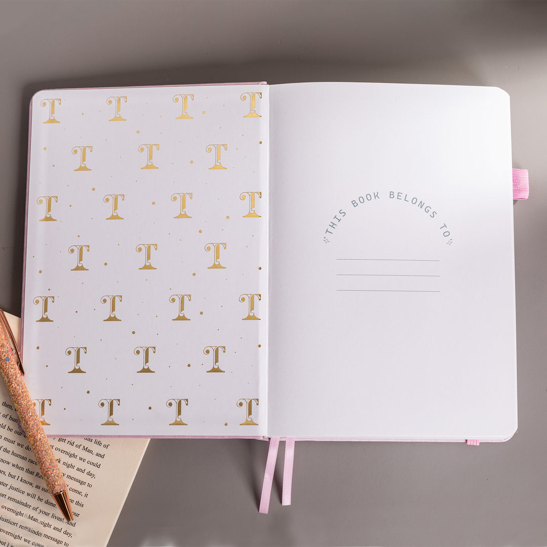 A5 Starry Sky Dot Grid Notebook - Pink Gold/Silver