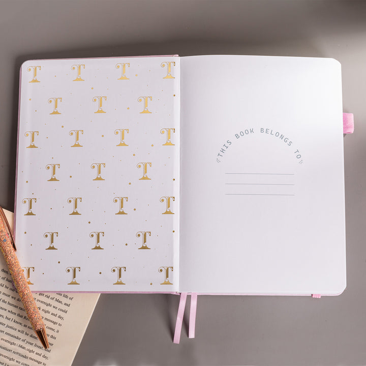 A5 Starry Sky Dot Grid Notebook - Pink Gold/Silver