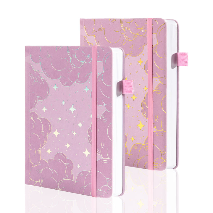 A5 Starry Sky Dot Grid Notebook - Pink Gold/Silver