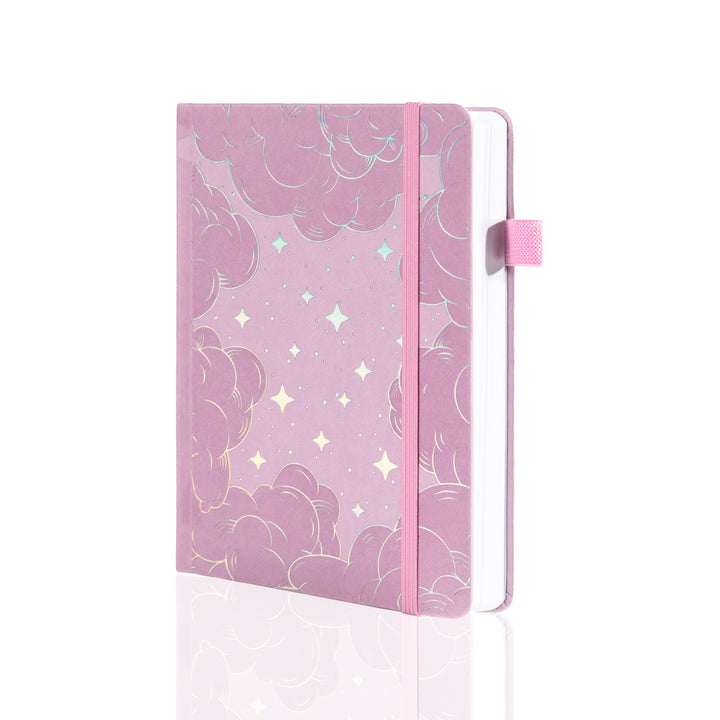 A5 Starry Sky Dot Grid Notebook - Pink Gold/Silver
