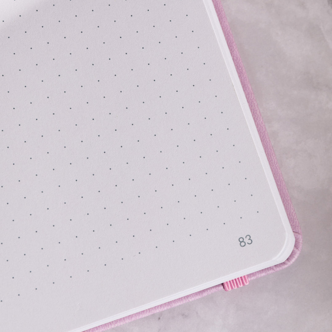 A5 Starry Sky Dot Grid Notebook - Pink Gold/Silver