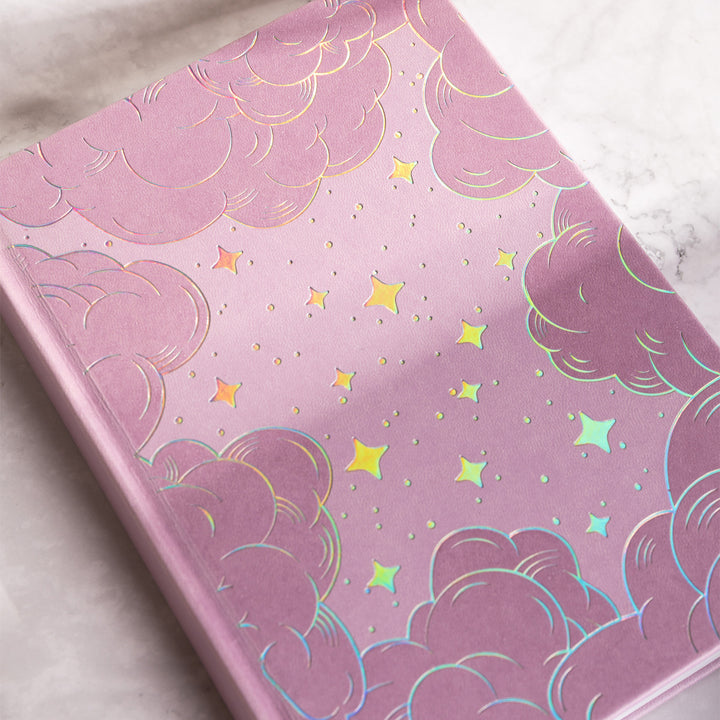 A5 Starry Sky Dot Grid Notebook - Pink Gold/Silver