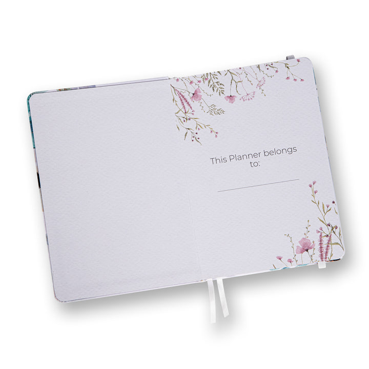 White Floral Dot Grid Notebook - A5