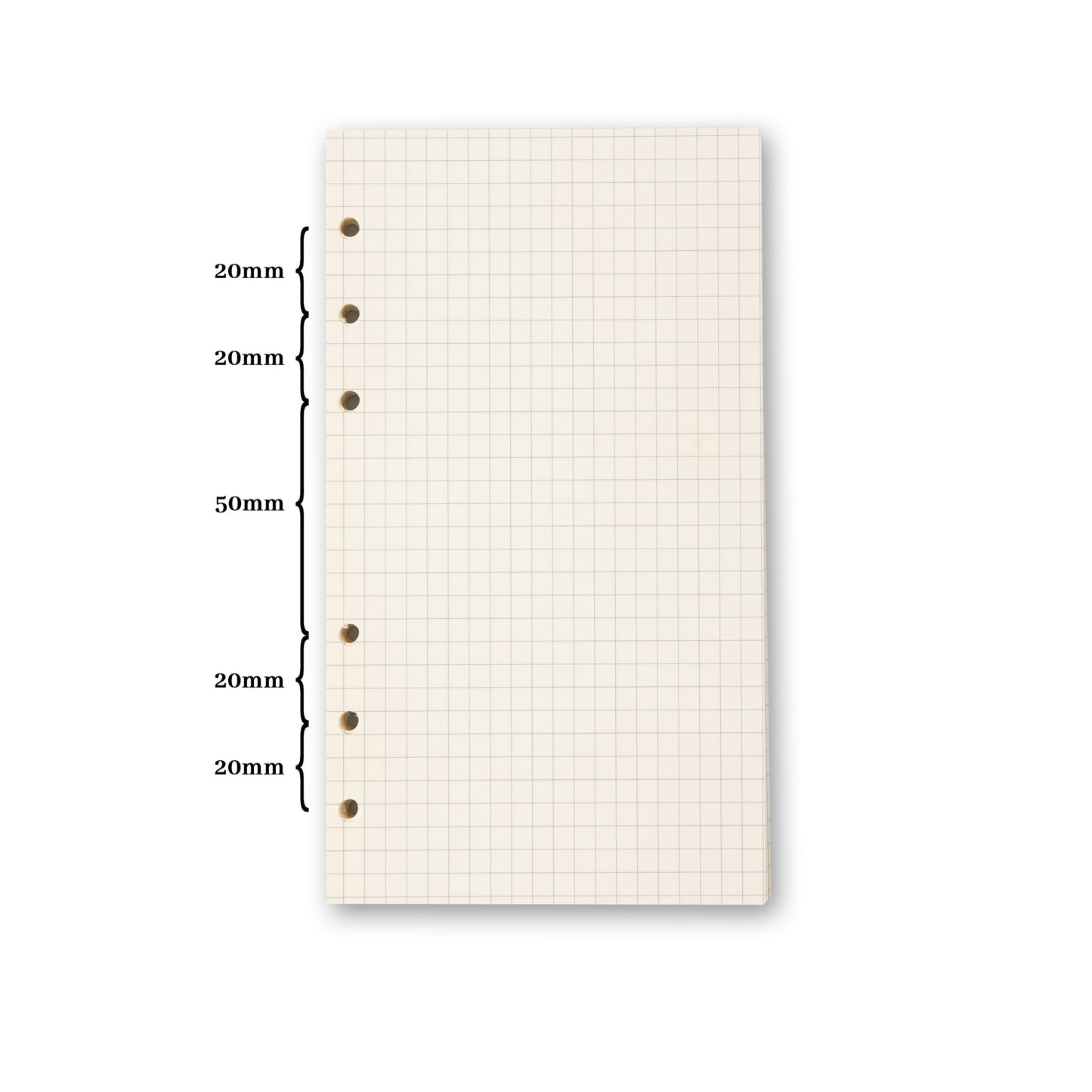 Refill Paper - Light Grid - A6 - 80 Sheets