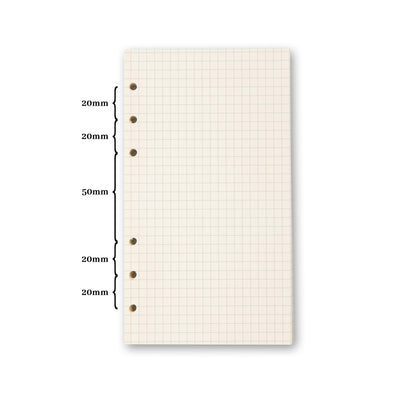 Refill Paper - Light Grid - A6 - 80 Sheets