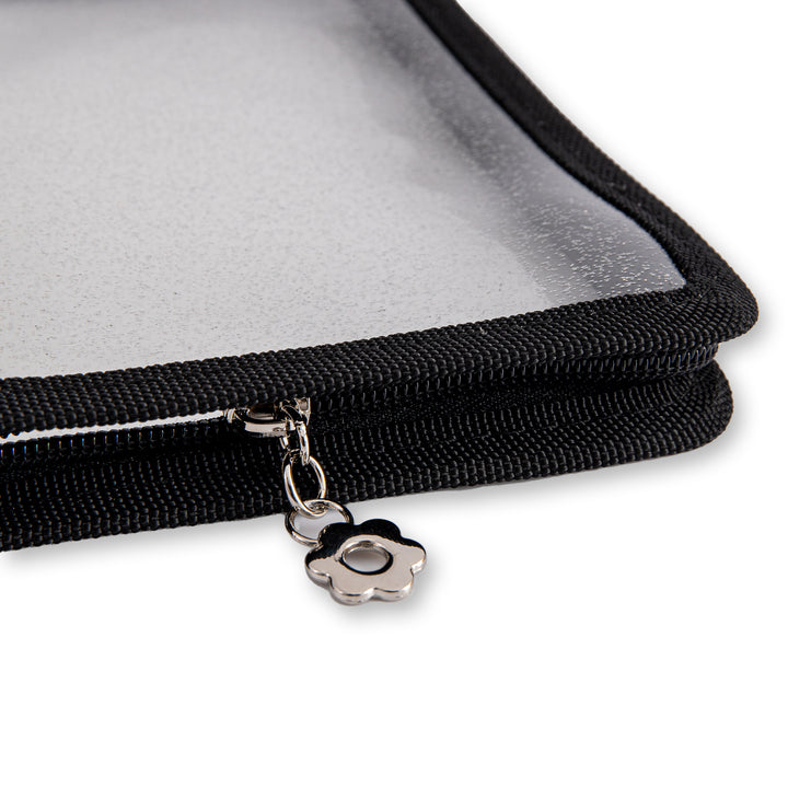Glitter 6 Ring Binder Cover - A6 - Black