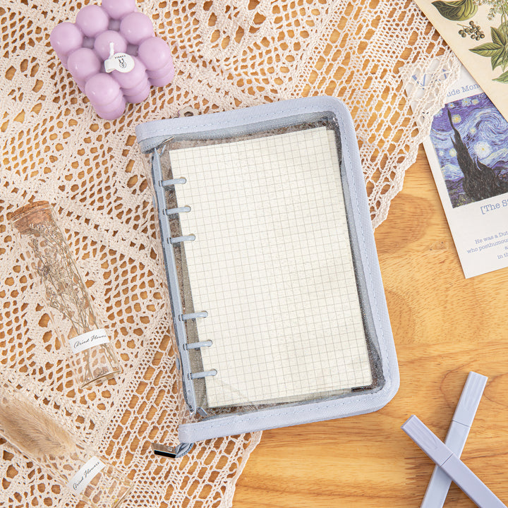 Glitter 6 Ring Binder Cover - A6 - Gray