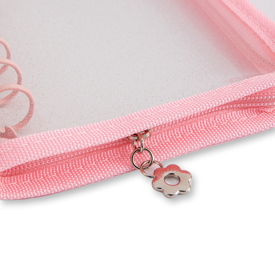 Glitter 6 Ring Binder Cover - A6 - Pink