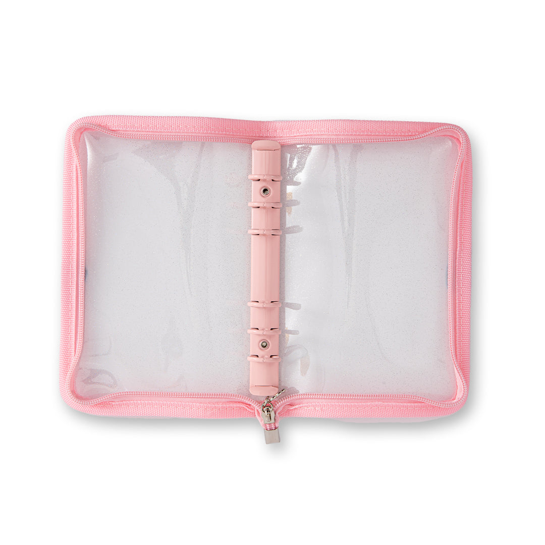 Glitter 6 Ring Binder Cover - A6 - Pink