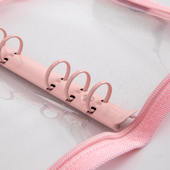 Glitter 6 Ring Binder Cover - A6 - Pink