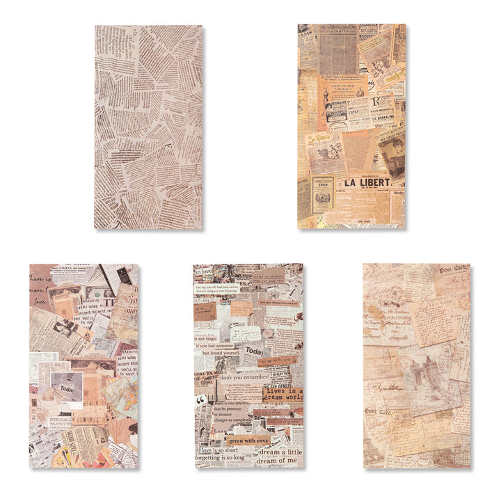 Antique Bookstore Scrapbook Paper - Collage Diary - 60 Sheets