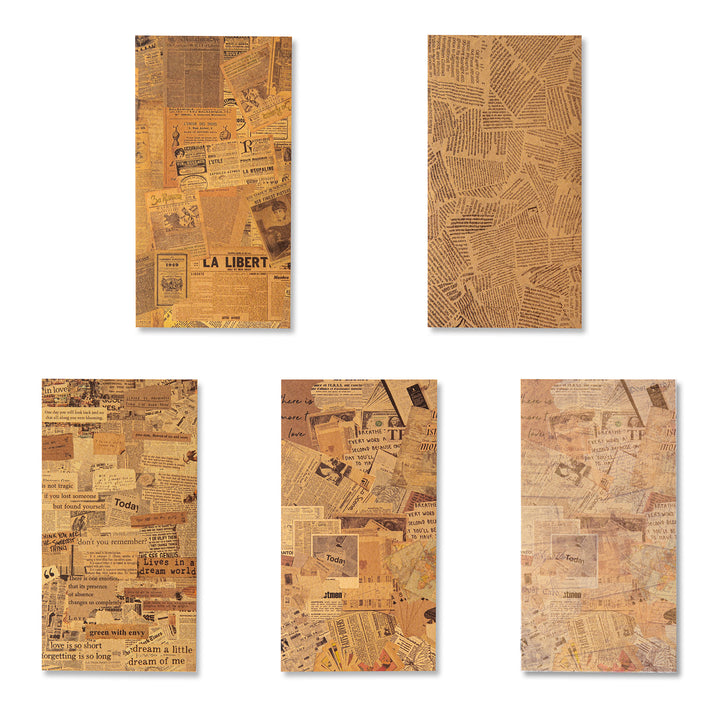 Antique Bookstore Scrapbook Paper - Collage Diary - 60 Sheets