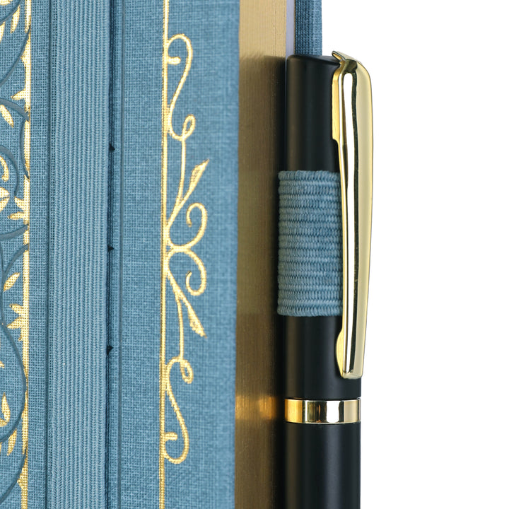 B5 Gold Vintage Dot Grid Notebook - Blue