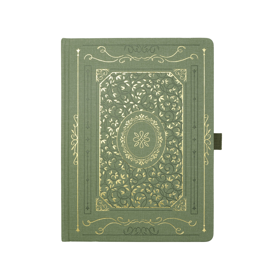 B5 Gold Vintage Dot Grid Notebook - Green