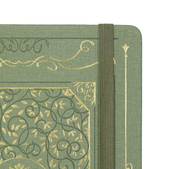 B5 Gold Vintage Dot Grid Notebook - Green