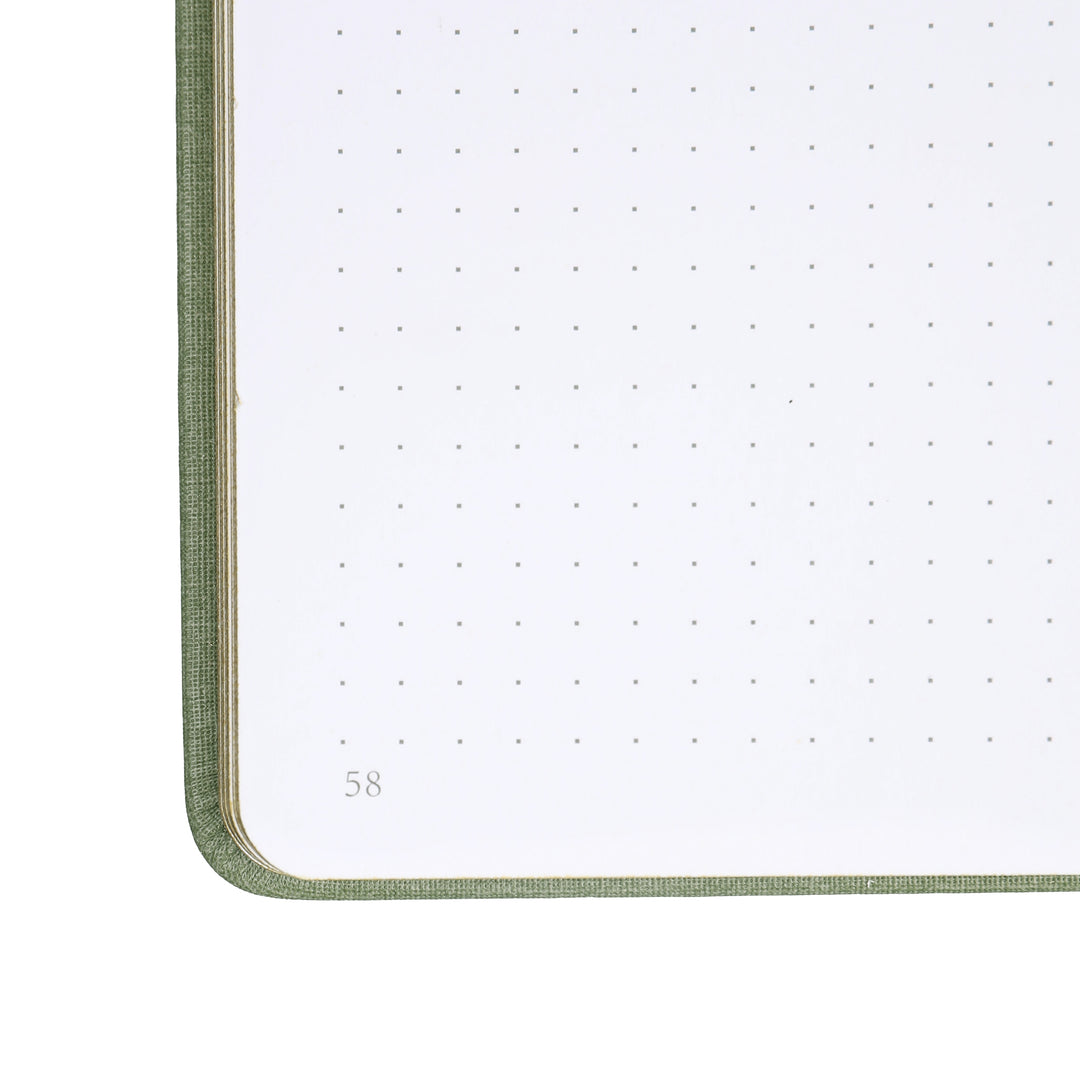 B5 Gold Vintage Dot Grid Notebook - Green