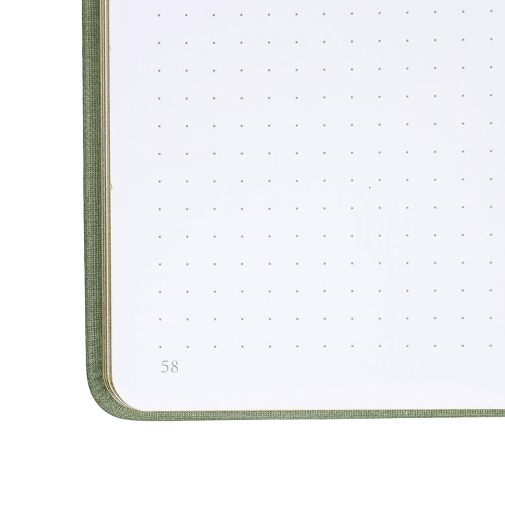B5 Gold Vintage Dot Grid Notebook - Green