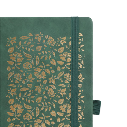 B5 Leaf & Texture Dot Grid Notebook - Green