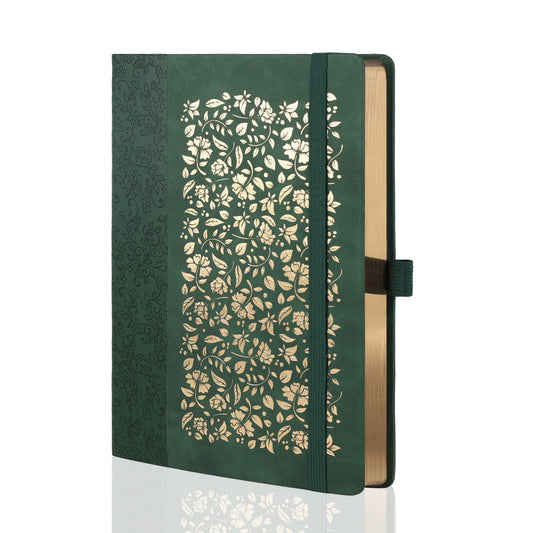 B5 Leaf & Texture Dot Grid Notebook - Green