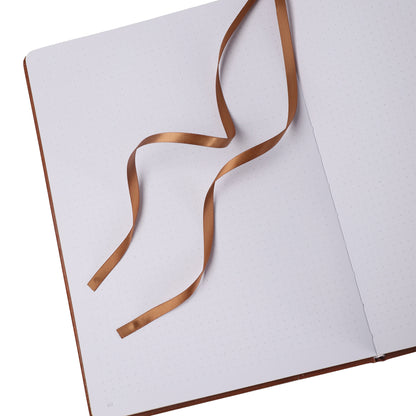 B5 Leaf & Texture Dot Grid Notebook - Light Brown