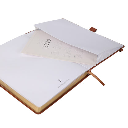 B5 Leaf & Texture Dot Grid Notebook - Light Brown