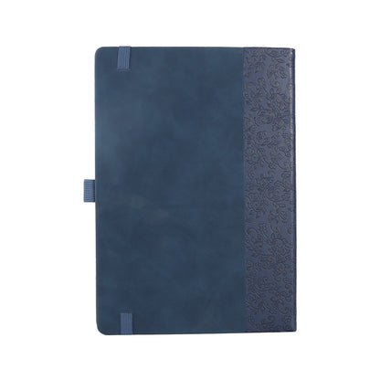 B5 Leaf & Texture Dot Grid Notebook - Navy