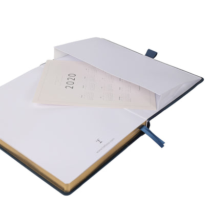 B5 Leaf & Texture Dot Grid Notebook - Navy