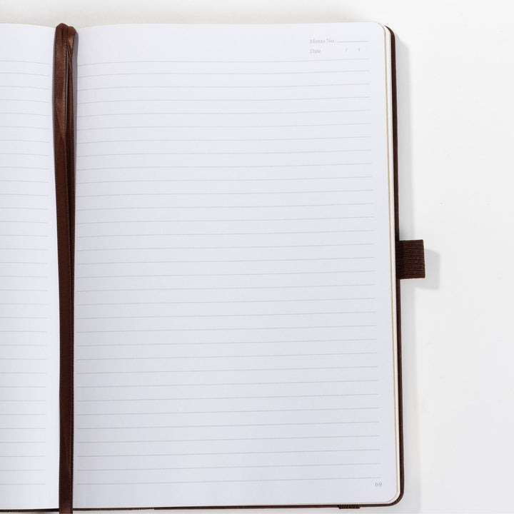 B5 Leaf &amp; Texture Notebook - Deep Brown