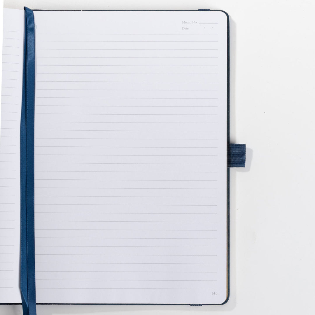 B5 Leaf &amp; Texture Notebook - Navy