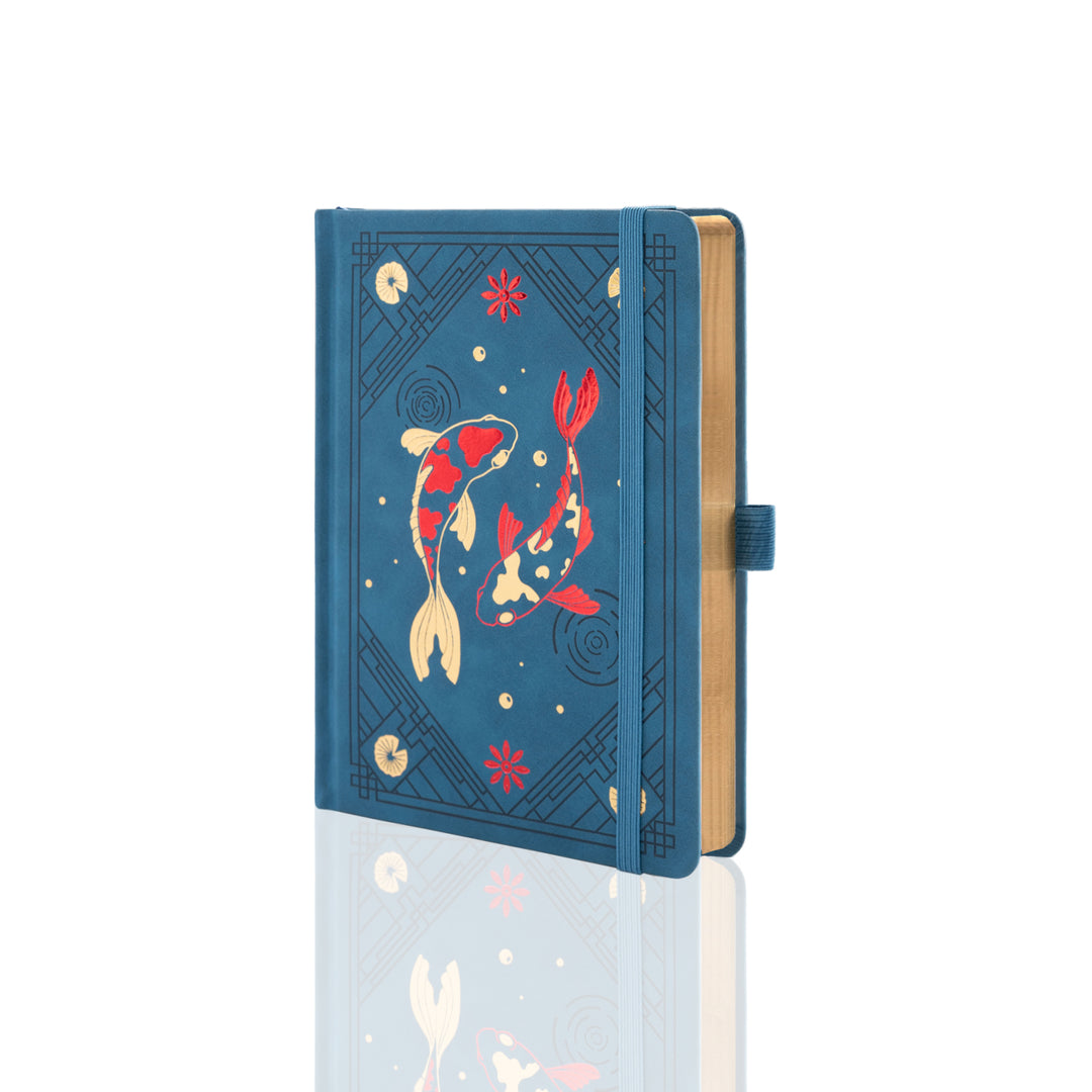 B6 Lotus &amp; Koi Notebook - Navy
