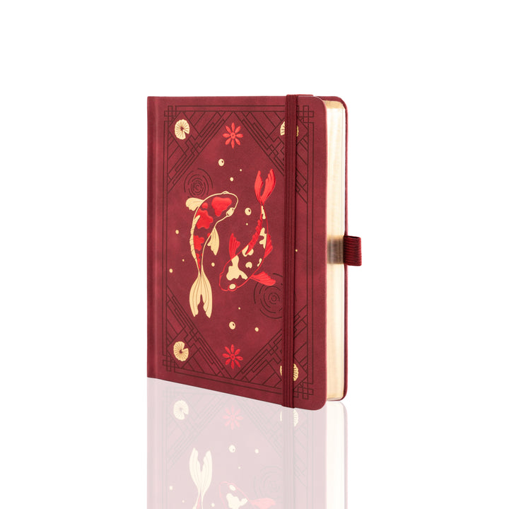 B6 Lotus &amp; Koi Notebook - Red