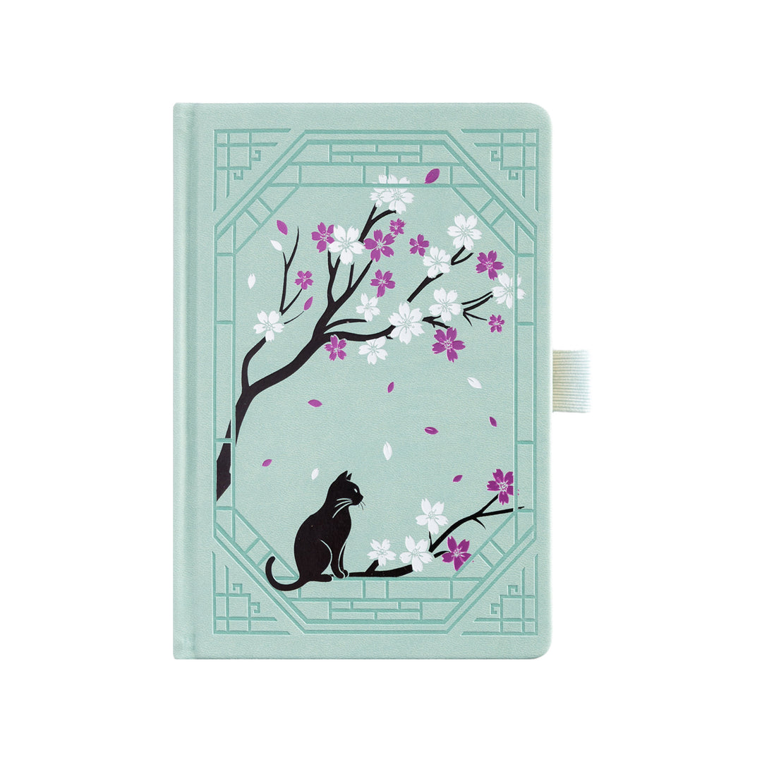 B6 Sakura &amp; Cat Notebook - Light Green