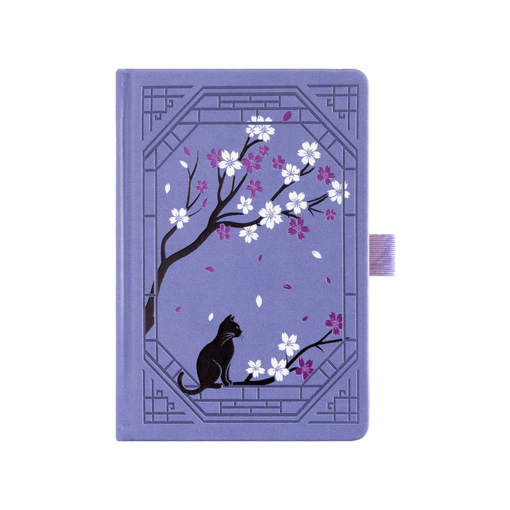 B6 Sakura &amp; Cat Notebook - Deep Purple