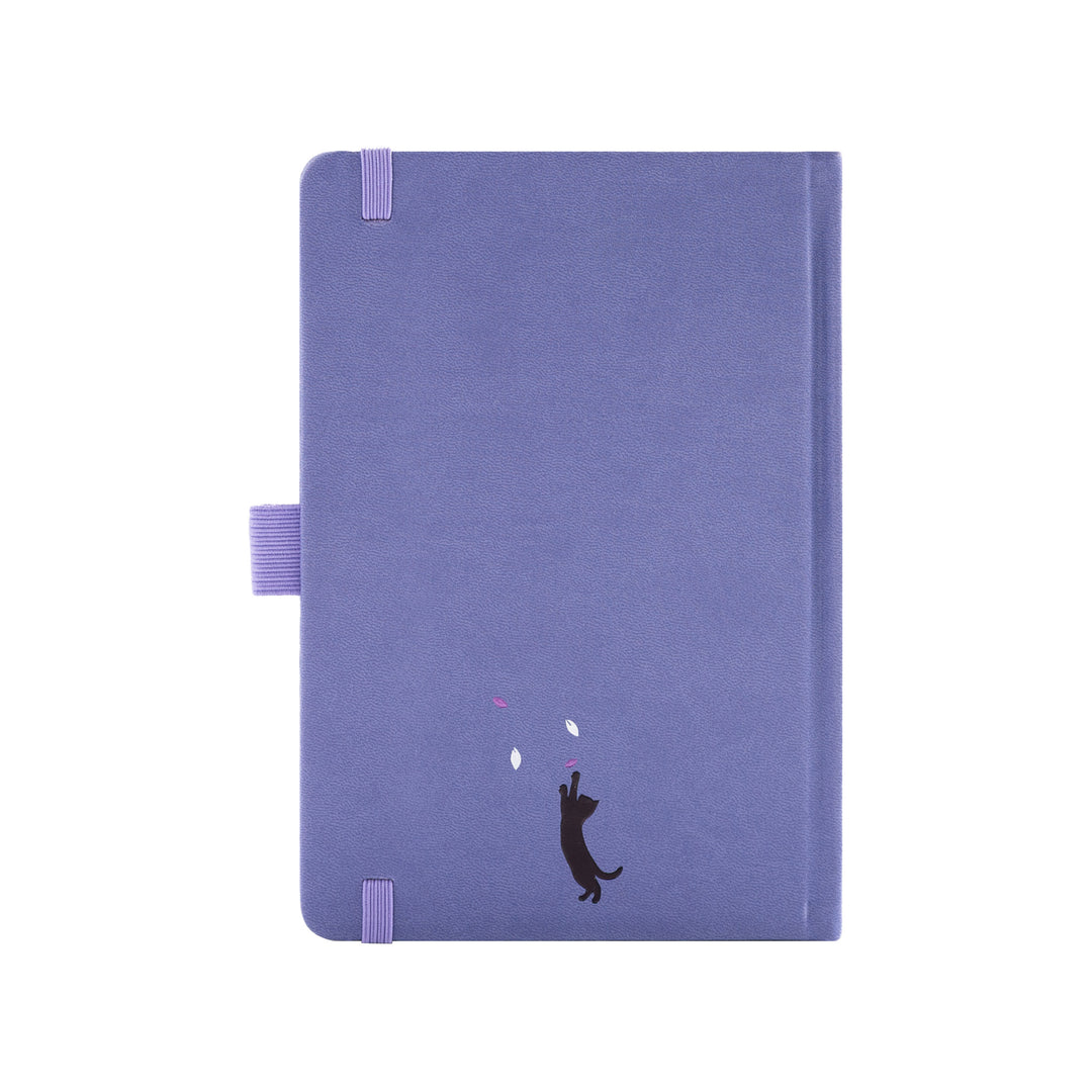 B6 Sakura &amp; Cat Notebook - Deep Purple