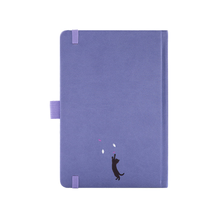 B6 Sakura &amp; Cat Notebook - Deep Purple