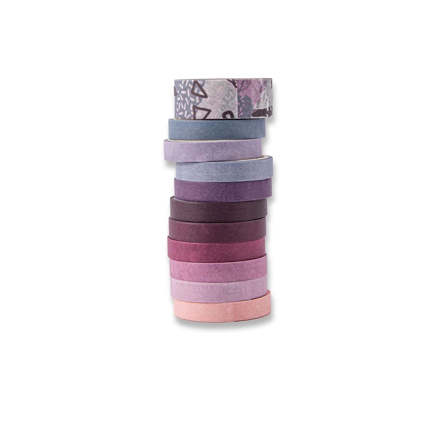 Basic Solid Color Washi Tape - Lavender - Set of 11