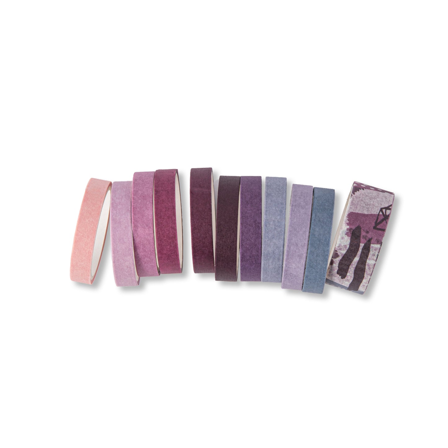 Basic Solid Color Washi Tape - Lavender - Set of 11