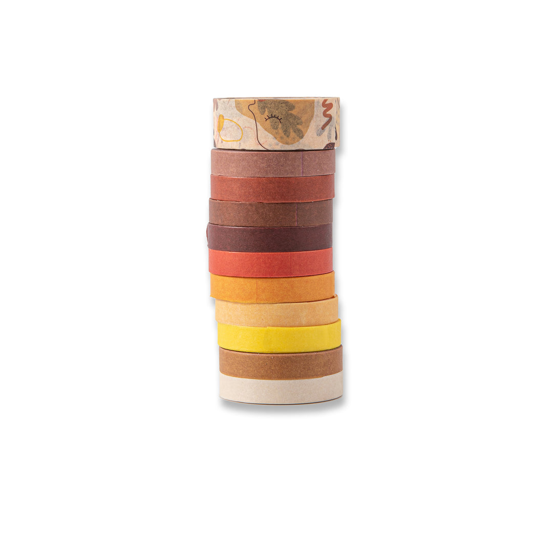 Basic Solid Color Washi Tape - Sunset - Set of 11