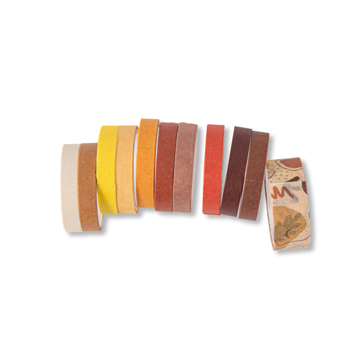Basic Solid Color Washi Tape - Sunset - Set of 11